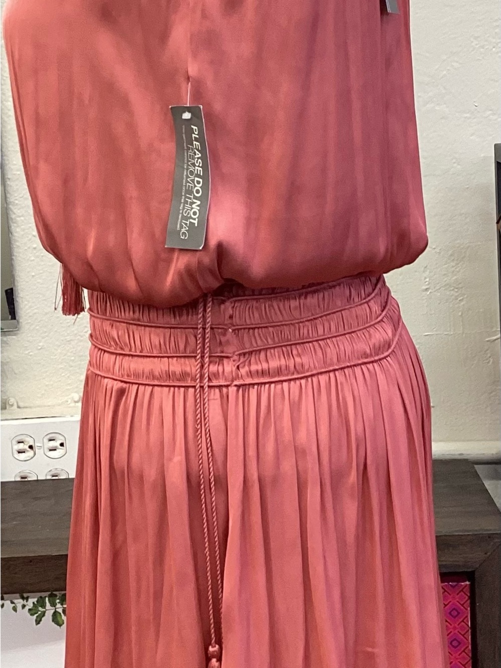 New York & Company Rose Pink Dress with Drawstring Waist